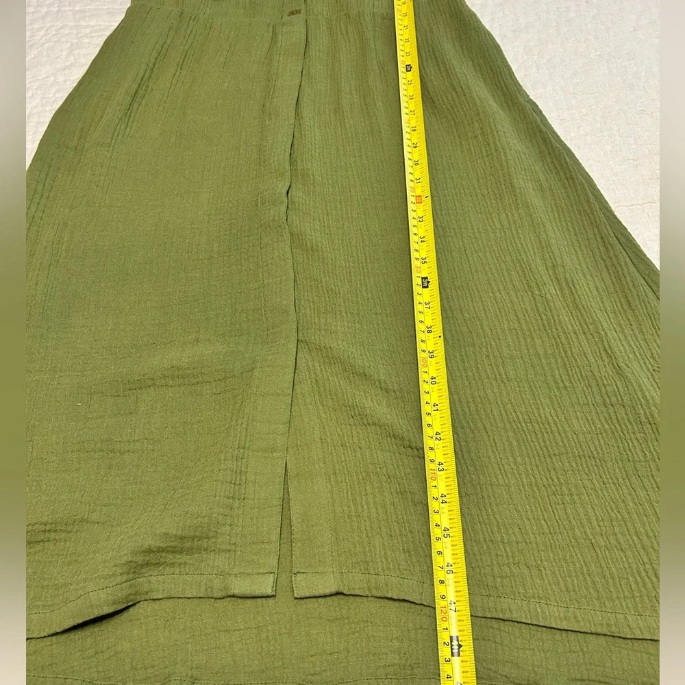 NWT‎ SOFT SURROUNDINGS Drina Gauze Button Front Midi Dress Fern Green Sz Medium - Picture 7 of 12